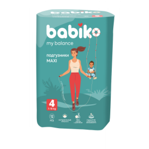 BABIKO My balance Подгузники 4 7-14кг MAXI 12шт